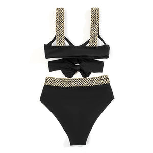 Women Two Piece Swimsuits Crisscross Tummy Control Bathing Suit High Waisted Wrap Bikini Tie Back 2 Piece Swimwear